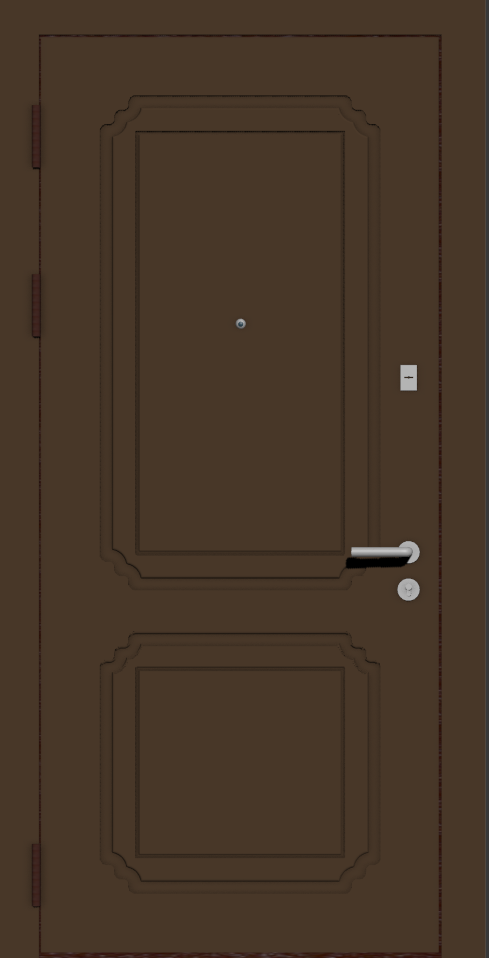Металлическая входная дверь с отделкой эмаль терракотовая